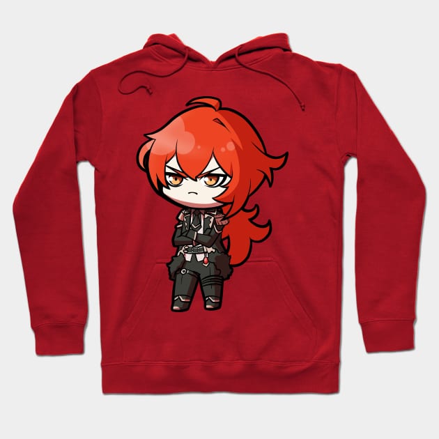 Chibi Diluc - Genshin Impact Hoodie by MangaXai